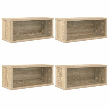 vidaXL Ράφι Αποθήκευσης CDs 4 τμχ. Sonoma Δρυς 40 x 17 x 17 εκ.