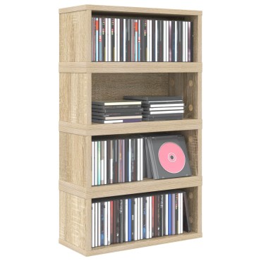 vidaXL Ράφι Αποθήκευσης CDs 4 τμχ. Sonoma Δρυς 40 x 17 x 17 εκ.