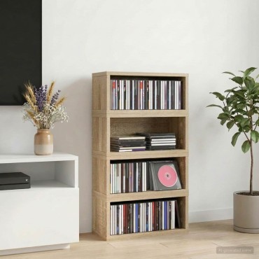 vidaXL Ράφι Αποθήκευσης CDs 4 τμχ. Sonoma Δρυς 40 x 17 x 17 εκ.