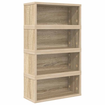 vidaXL Ράφι Αποθήκευσης CDs 4 τμχ. Sonoma Δρυς 40 x 17 x 17 εκ.