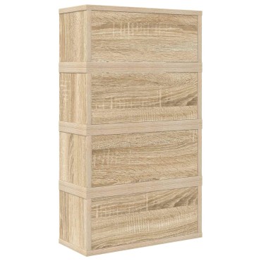 vidaXL Ράφι Αποθήκευσης CDs 4 τμχ. Sonoma Δρυς 40 x 17 x 17 εκ.