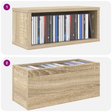 vidaXL Ράφι Αποθήκευσης CDs 4 τμχ. Sonoma Δρυς 40 x 17 x 17 εκ.