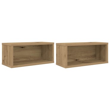 vidaXL Ράφι Αποθήκευσης CDs 2 τμχ. Artisan Δρυς 40 x 17 x 17 εκ.