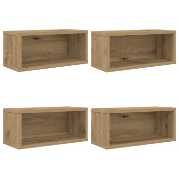 vidaXL Ράφι Αποθήκευσης CDs 4 τμχ. Artisan Δρυς 40 x 17 x 17 εκ.