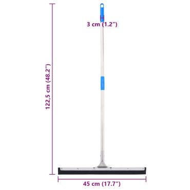 vidaXL Κεφαλή Σκουπίσματος Δαπέδου 45x122,5 εκ. Ατσάλι/Καουτσούκ