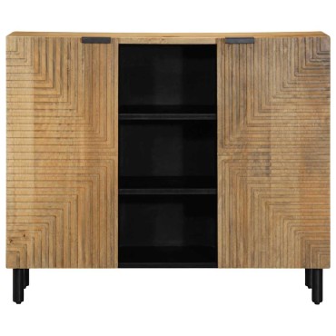 vidaXL Sideboard καφέ 90x33x75cm μασίφ ξύλο Mango