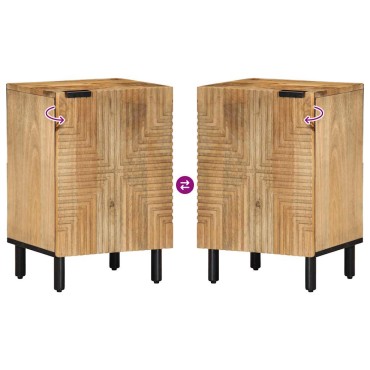 vidaXL ντουλάπι μπάνιου καφέ 38x33,5x58cm μασίφ ξύλο Mango