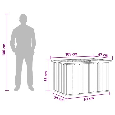 vidaXL Κουτί Αποθήκευσης Κήπου Καφέ 109x67x65cm 1 τεμ.