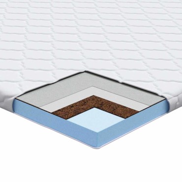 vidaXL Κουβέρτα Καρύδας Λευκό 70 x 200 cm Ζακάρ ύφασμα