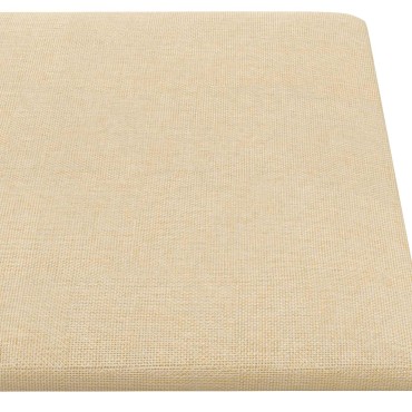 vidaXL Κεφαλάρι Τοίχου 12 τμχ. 90 x 30 cm Κρεμ ύφασμα