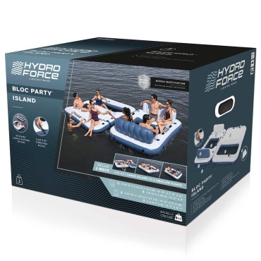 Bestway Πλωτό Νησί Hydro-Force 2 τμχ. 269 x 182 x 67 εκ Λευκό και Μπλε