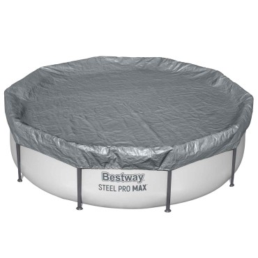 Bestway Κάλυμμα Πισίνας Ø3,05 μ Γύρος Πολυεστέρας Γκρι