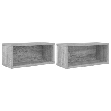 vidaXL Ράφι Αποθήκευσης CDs 2 τμχ. Γκρι Sonoma 40 x 17 x 17 εκ.
