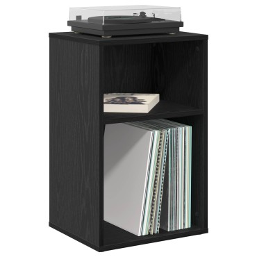 vidaXL Ντουλάπι δίσκων βινυλίου Μαύρη Δρυς 38x33x61 εκ 1 τεμ.