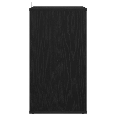 vidaXL Ντουλάπι δίσκων βινυλίου Μαύρη Δρυς 38x33x61 εκ 1 τεμ.