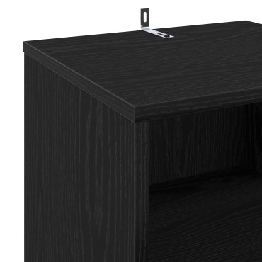 vidaXL Ντουλάπι δίσκων βινυλίου Μαύρη Δρυς 38x33x61 εκ 1 τεμ.
