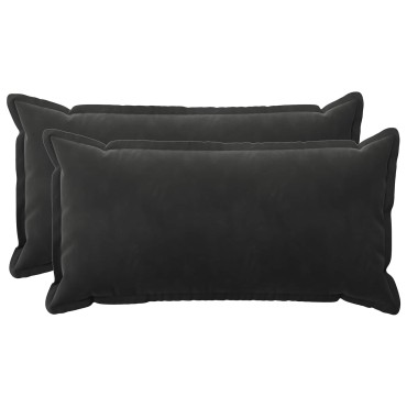 vidaXL Κάλυμμα Μαξιλαριού 2 pcs HOUTEN Μαύρο 40 x 80 cm Βελούδο
