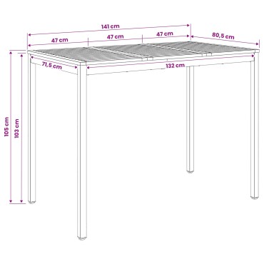 vidaXL Τραπέζι μπαρ κήπου NAARDEN Λευκό 141x80,5x105 εκ 1 τεμ.