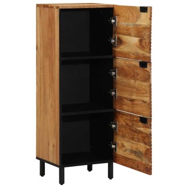 vidaXL Highboard με ράφι Καφέ 40x33x110cm Στερεό ξύλο μάνγκο