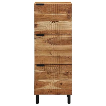 vidaXL Highboard με ράφι Καφέ 40x33x110cm Στερεό ξύλο μάνγκο
