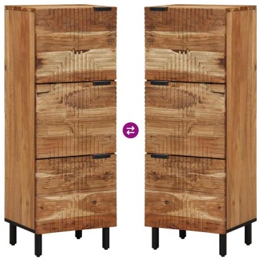 vidaXL Highboard με ράφι Καφέ 40x33x110cm Στερεό ξύλο μάνγκο
