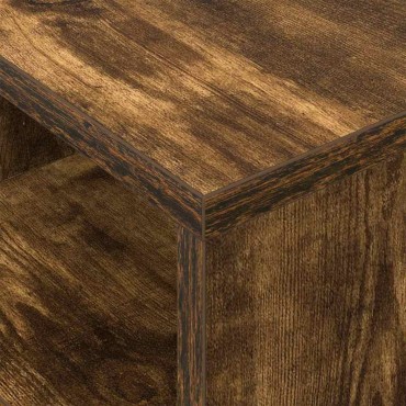 vidaXL End Table Καπνισμένο Ξύλο Δρυός 30,5x30x45 εκ