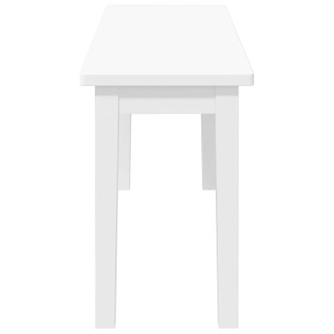 Πάγκος vidaXL Λευκό μασίφ ξύλο καουτσούκ 110x30x45cm