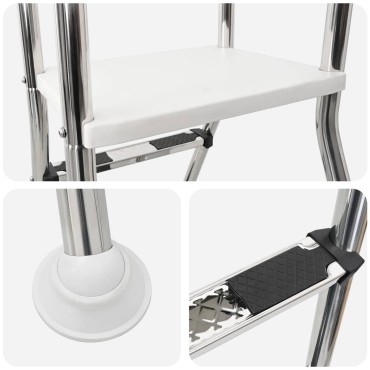 vidaXL Σκάλα πισίνας πάνω από το έδαφος 195 x 150 cm 4-Βήμα