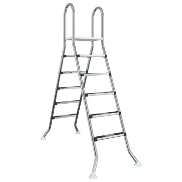 vidaXL Σκάλα πισίνας πάνω από το έδαφος 224 x 175 cm 5-Βήμα