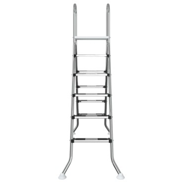 vidaXL Σκάλα πισίνας πάνω από το έδαφος 224 x 175 cm 5-Βήμα
