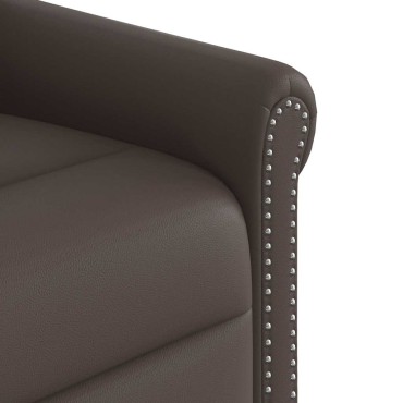 vidaXL Μόνιμη πολυθρόνα μασάζ Shiny Brown Faux Leather