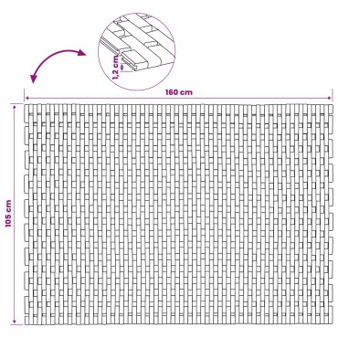 vidaXL Πατάκια μπάνιου Φυσικό 105 x 160 εκ Στερεό Ξύλο Ακακίας