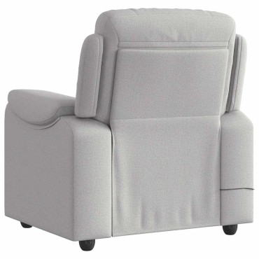 vidaXL καρέκλα ανάκλισης μασάζ Cloud Grey Fabric