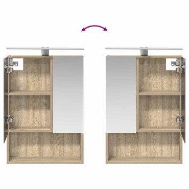 vidaXL Καθρέφτης Ντουλάπα Μπάνιου Δρύς Sonoma 50x14,5x70 εκ 1 τεμ.