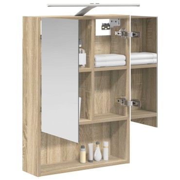 vidaXL Καθρέφτης Ντουλάπα Μπάνιου Δρύς Sonoma 50x14,5x70 εκ 1 τεμ.