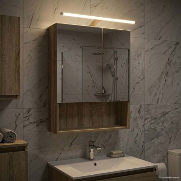 vidaXL Καθρέφτης Ντουλάπα Μπάνιου Δρύς Sonoma 50x14,5x70 εκ 1 τεμ.