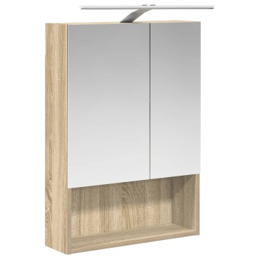vidaXL Καθρέφτης Ντουλάπα Μπάνιου Δρύς Sonoma 50x14,5x70 εκ 1 τεμ.