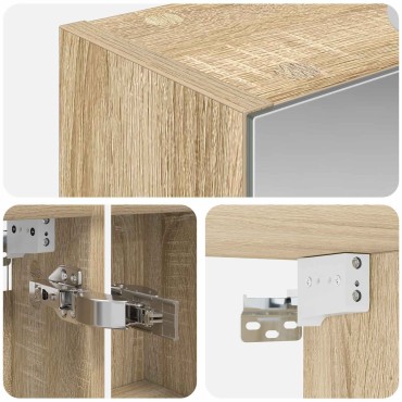 vidaXL Καθρέφτης Ντουλάπα Μπάνιου Δρύς Sonoma 50x14,5x70 εκ 1 τεμ.