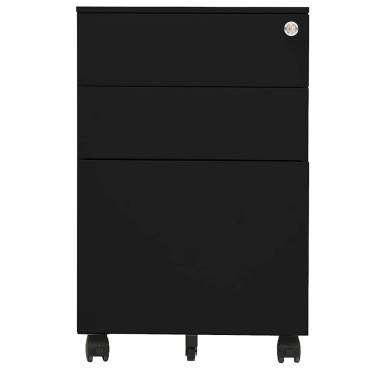 vidaXL Αρχειοθήκη Φορητή Μαύρη 39x45x60cm Ατσάλινη 1 τεμ.
