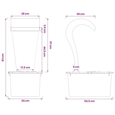 vidaXL Καταρράκτης Κήπου Ανοξείδωτο Ατσάλι 304 54.5 x 34 x 83 cm Ασημί