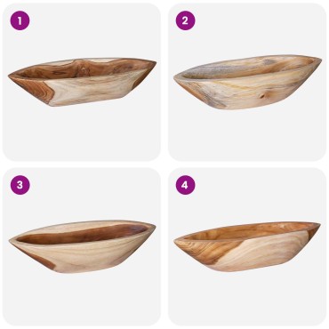 vidaXL Fruit Bowl JEPARA Teak Brown 46 x 16 x 11 cm