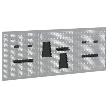 vidaXL Πάνελ Τοίχου Εργαλείων 3 τεμ. Γκρι 150 x 1 x 60 εκ