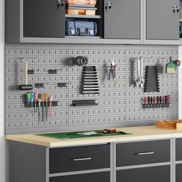 vidaXL Πάνελ Τοίχου Εργαλείων 3 τεμ. Γκρι 150 x 1 x 60 εκ