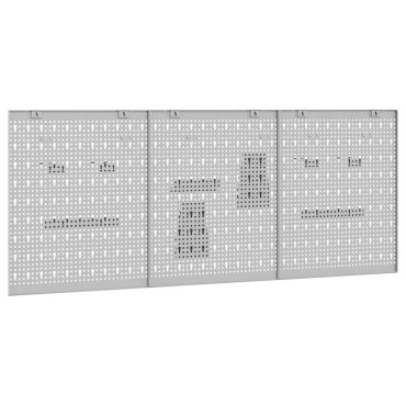 vidaXL Πάνελ Τοίχου Εργαλείων 3 τεμ. Γκρι 150 x 1 x 60 εκ