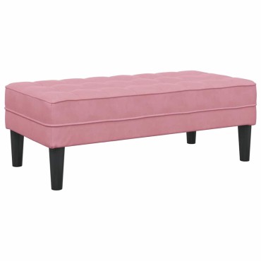 vidaXL παγκάκι με μαξιλάρι Ροζ 113x57x39cm Βελούδο