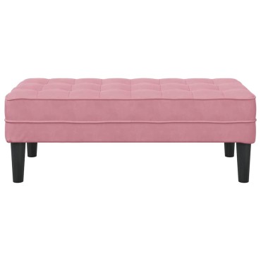 vidaXL παγκάκι με μαξιλάρι Ροζ 113x57x39cm Βελούδο