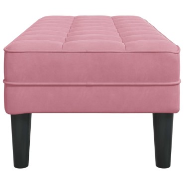 vidaXL παγκάκι με μαξιλάρι Ροζ 113x57x39cm Βελούδο