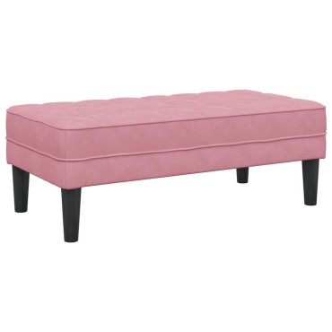 vidaXL παγκάκι με μαξιλάρι Ροζ 113x57x39cm Βελούδο