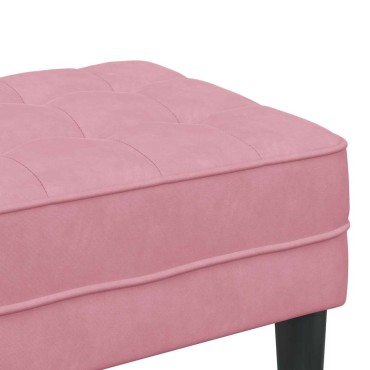 vidaXL παγκάκι με μαξιλάρι Ροζ 113x57x39cm Βελούδο