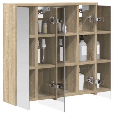 vidaXL Καθρέφτης Ντουλάπα Μπάνιου Δρύς Sonoma 63,5x16x62,5cm 1 τεμ.